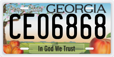 GA license plate CEO6868