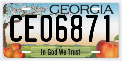 GA license plate CEO6871