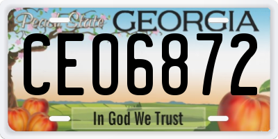 GA license plate CEO6872