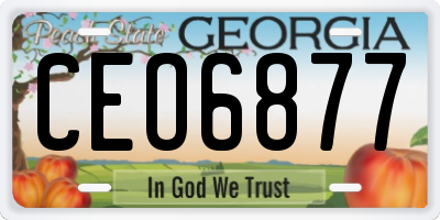GA license plate CEO6877