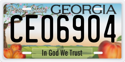 GA license plate CEO6904