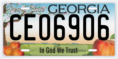 GA license plate CEO6906