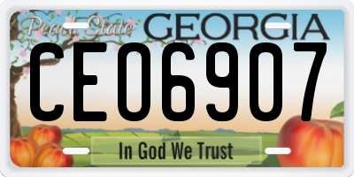 GA license plate CEO6907