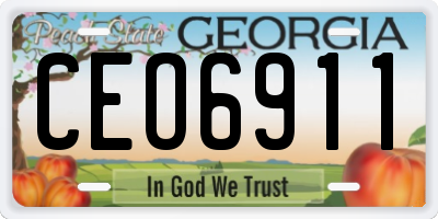 GA license plate CEO6911