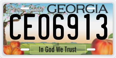 GA license plate CEO6913