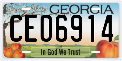 GA license plate CEO6914