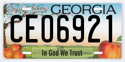 GA license plate CEO6921