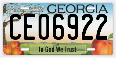 GA license plate CEO6922