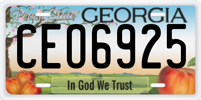 GA license plate CEO6925