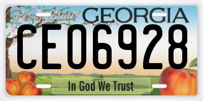 GA license plate CEO6928