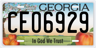 GA license plate CEO6929