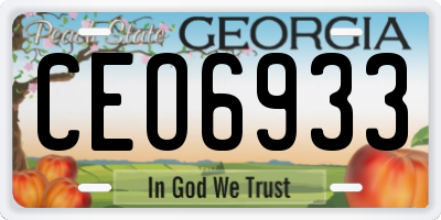 GA license plate CEO6933