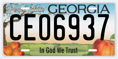 GA license plate CEO6937