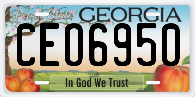 GA license plate CEO6950