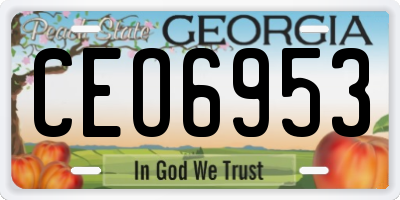 GA license plate CEO6953