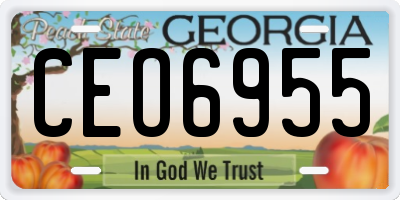GA license plate CEO6955