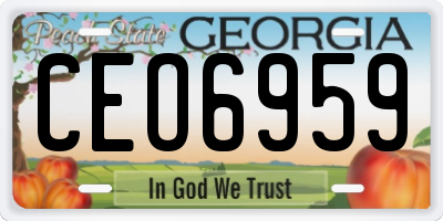 GA license plate CEO6959