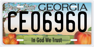 GA license plate CEO6960