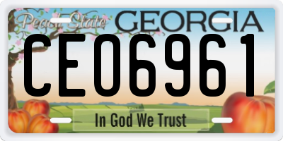 GA license plate CEO6961