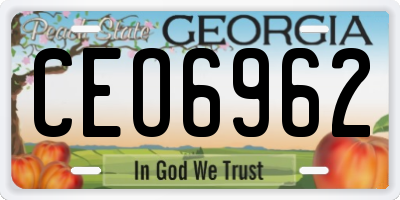 GA license plate CEO6962