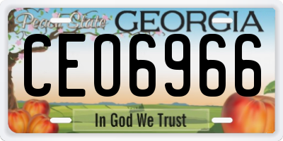 GA license plate CEO6966