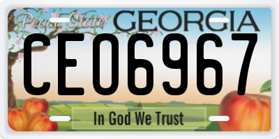 GA license plate CEO6967