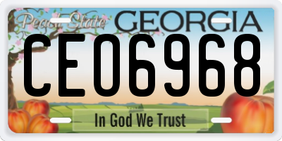 GA license plate CEO6968