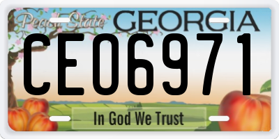 GA license plate CEO6971