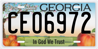 GA license plate CEO6972