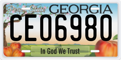 GA license plate CEO6980