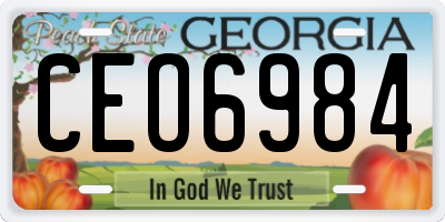 GA license plate CEO6984
