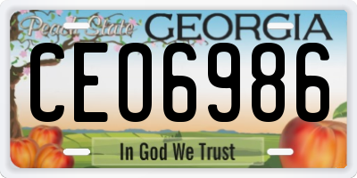 GA license plate CEO6986