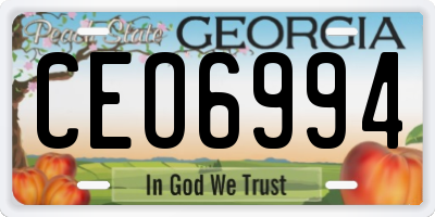 GA license plate CEO6994