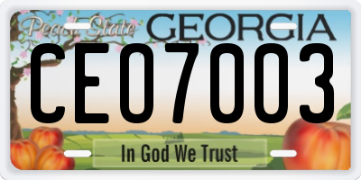 GA license plate CEO7003