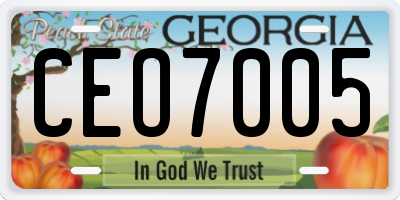 GA license plate CEO7005