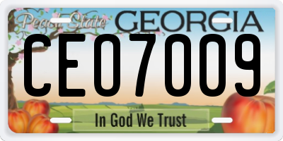 GA license plate CEO7009