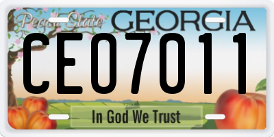 GA license plate CEO7011