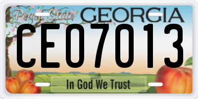 GA license plate CEO7013