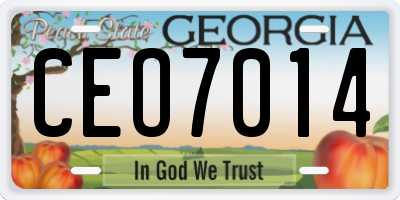 GA license plate CEO7014