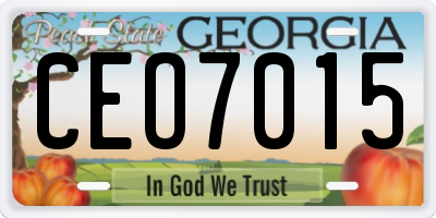 GA license plate CEO7015