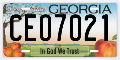 GA license plate CEO7021