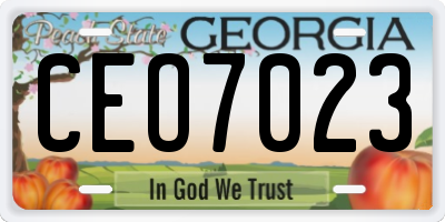 GA license plate CEO7023