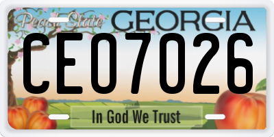 GA license plate CEO7026