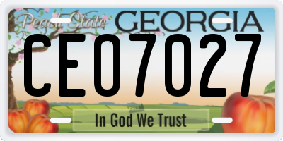 GA license plate CEO7027