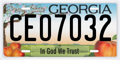 GA license plate CEO7032