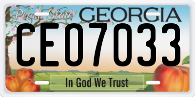 GA license plate CEO7033