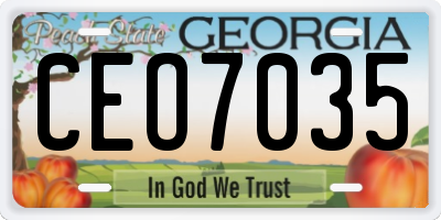 GA license plate CEO7035