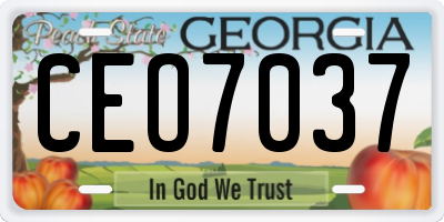 GA license plate CEO7037