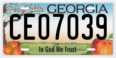 GA license plate CEO7039