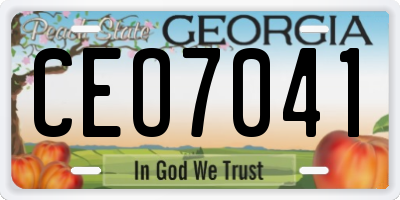 GA license plate CEO7041